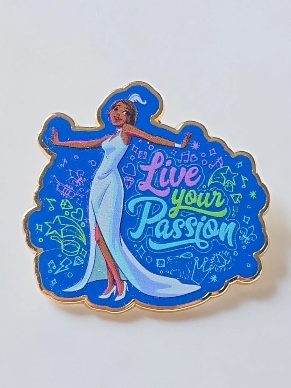 Disney Princess Quotes Tiana "Live Your Passion" Lanyard Trading Pin